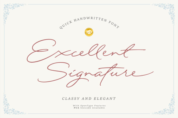 Excellent Signature: A Handwritten Script That Elevates Branding